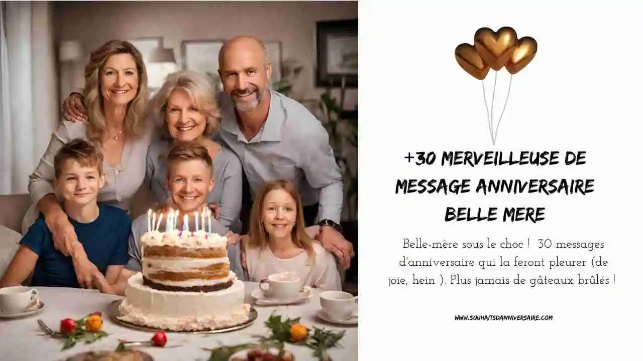 Belle-mère rayonnante, souriante au milieu de magnifiques gâteaux illuminés pour son anniversaire.