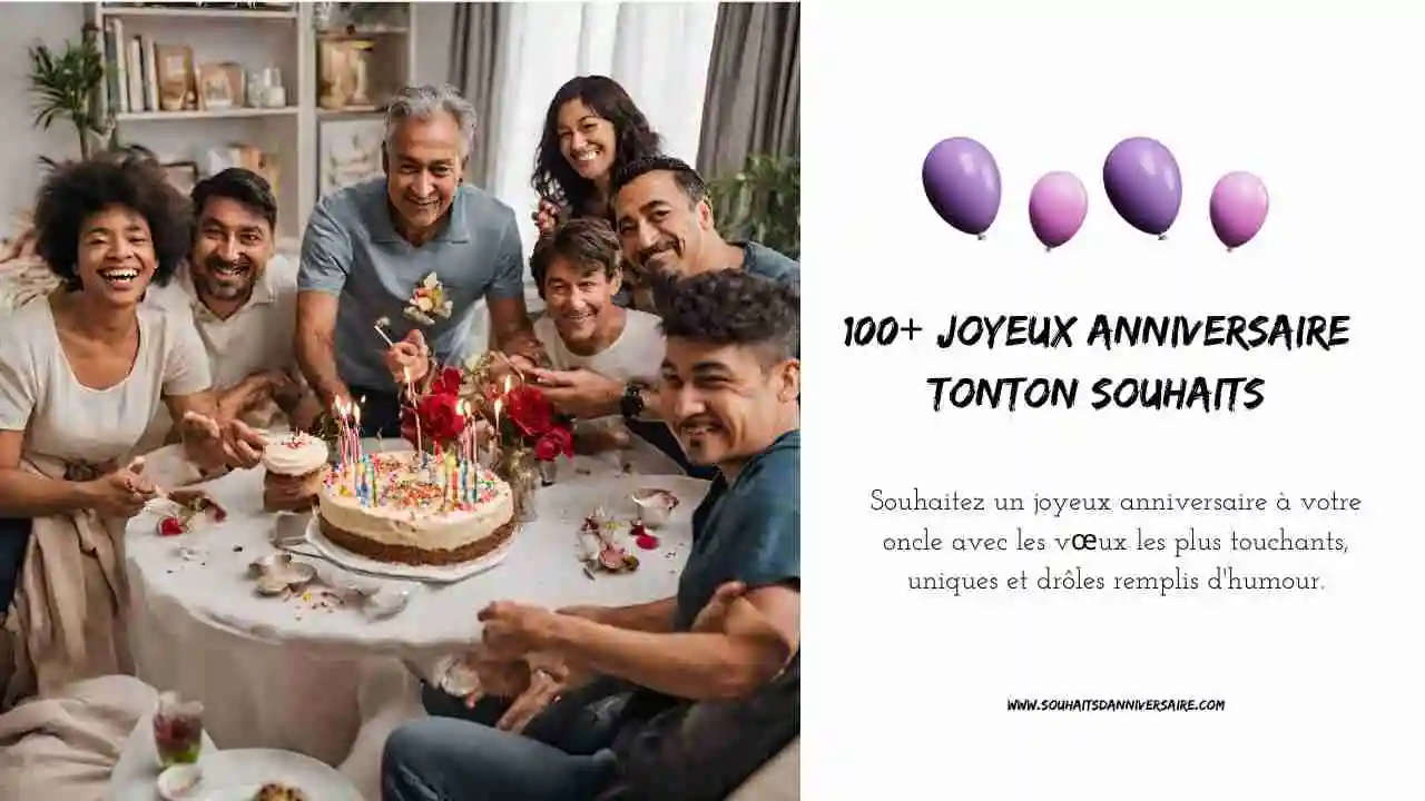 Un oncle fêtant son anniversaire avec ses amis et sa famille.