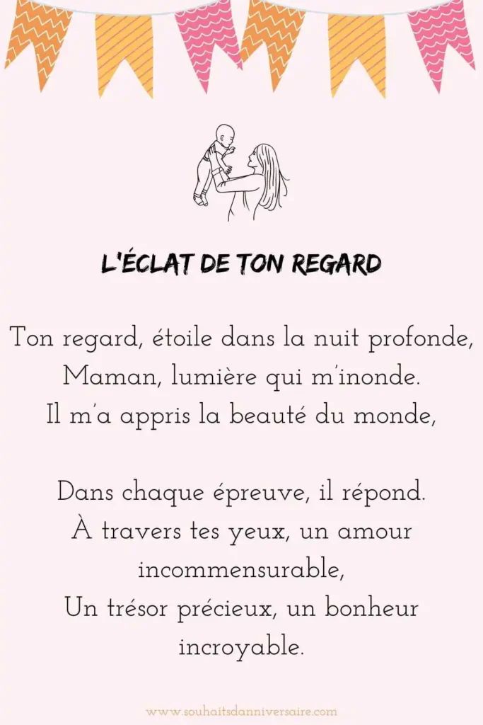 Un poème sincère dédié à une mère, célébrant l'amour et la sagesse qu'elle transmet.