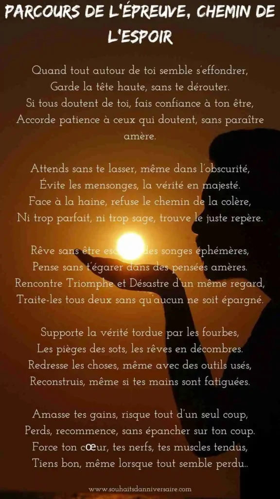 Poème sur la vie - Voyage d'épreuve, chemin d'espoir