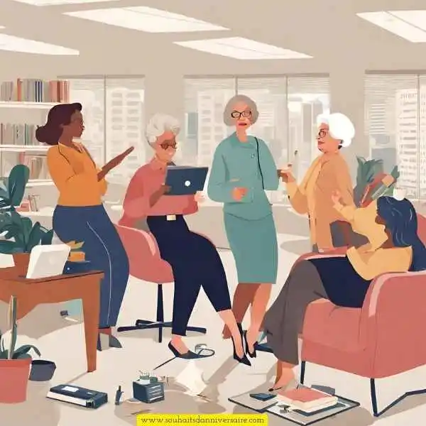 Femme profitant de sa retraite au bureau