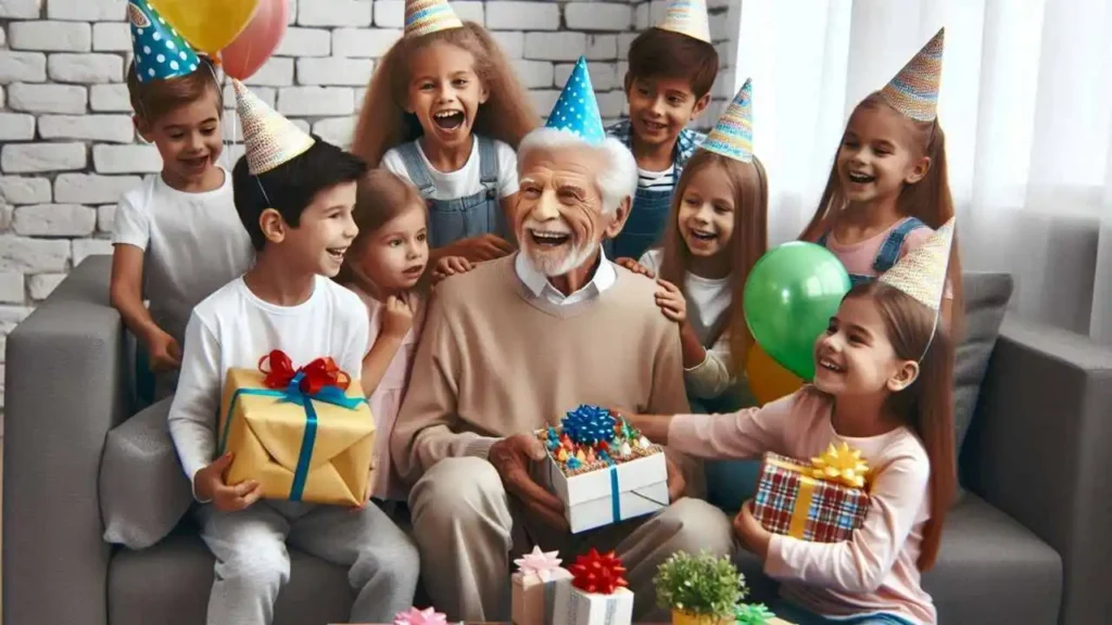 Un anniversaire joyeux avec les petits-enfants.