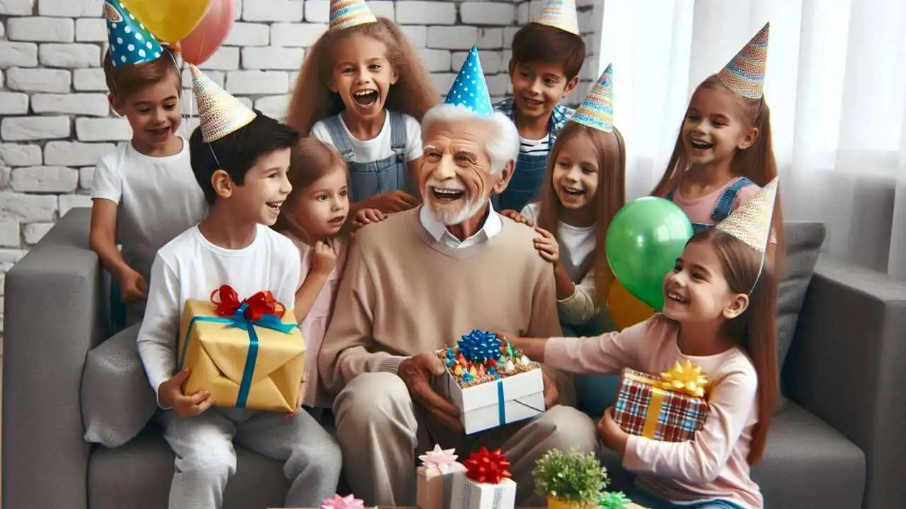 Un anniversaire joyeux avec les petits-enfants.
