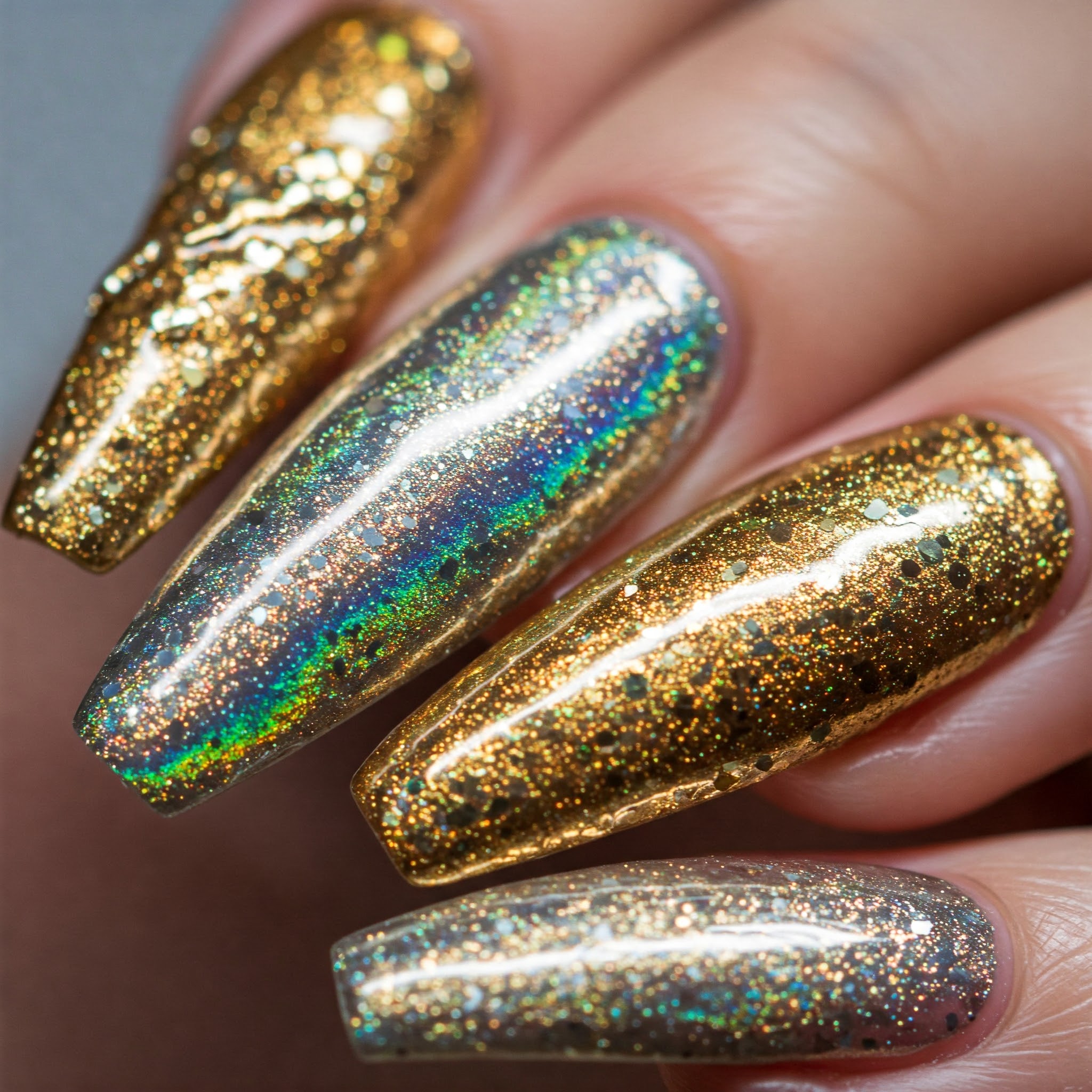 Pastel rainbow sherbet solid color nails.