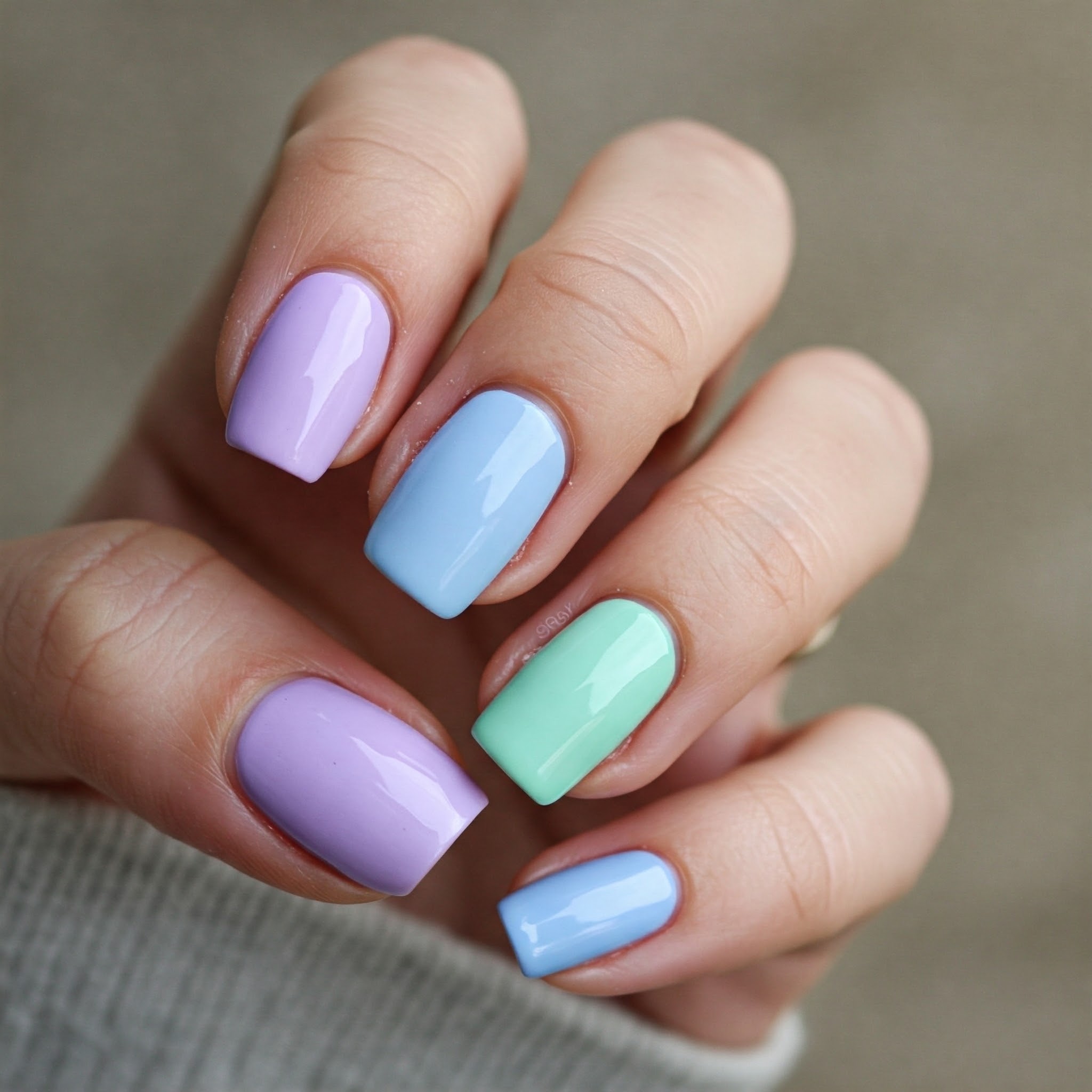Classic white short nails, clean and timeless.